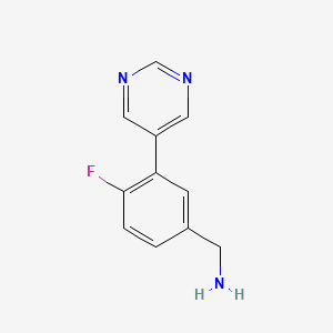 (4-Fluoro-3-(pyrimidin-5-yl)phenyl)methanamine - 1251073-22-9