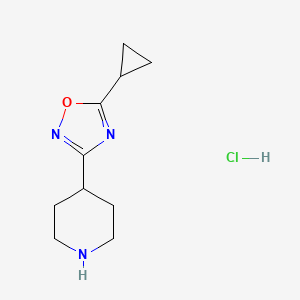4-(5-Cyclopropyl-1,2,4-oxadiazol-3-yl)piperidine hydrochloride - 1351499-81-4