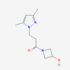 3-(3,5-dimethyl-1H-pyrazol-1-yl)-1-(3-hydroxyazetidin-1-yl)propan-1-one - 1340317-10-3