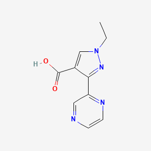 1-ethyl-3-(pyrazin-2-yl)-1H-pyrazole-4-carboxylic acid - 1339598-00-3