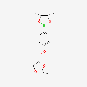 2-[4-(2,2-Dimethyl-[1,3]dioxolan-4-ylmethoxy)-phenyl]-4,4,5,5-tetramethyl-[1,3,2]dioxaborolane - 1628018-52-9