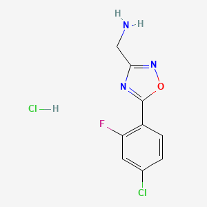 [5-(4-Chloro-2-fluorophenyl)-1,2,4-oxadiazol-3-yl]methanamine hydrochloride - 1795488-66-2