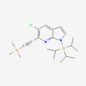 5-Chloro-1-(triisopropylsilyl)-6-((trimethylsilyl)ethynyl)-1H-pyrrolo[2,3-b]pyridine - 1305325-25-0