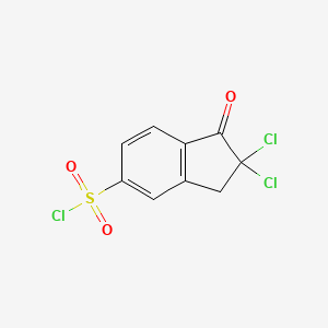 2,2-dichloro-1-oxo-2,3-dihydro-1H-indene-5-sulfonyl chloride - 1803598-16-4
