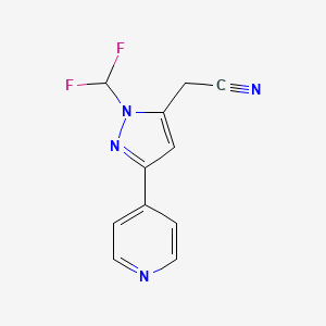2-(1-(difluoromethyl)-3-(pyridin-4-yl)-1H-pyrazol-5-yl)acetonitrile - 2098065-57-5