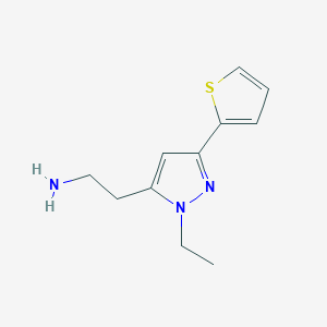 2-(1-ethyl-3-(thiophen-2-yl)-1H-pyrazol-5-yl)ethan-1-amine - 2098039-44-0