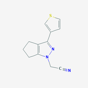 2-(3-(thiophen-3-yl)-5,6-dihydrocyclopenta[c]pyrazol-1(4H)-yl)acetonitrile - 2098008-37-6