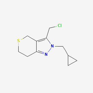 3-(Chloromethyl)-2-(cyclopropylmethyl)-2,4,6,7-tetrahydrothiopyrano[4,3-c]pyrazole - 2092097-74-8