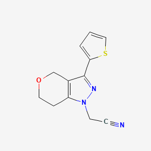 2-(3-(thiophen-2-yl)-6,7-dihydropyrano[4,3-c]pyrazol-1(4H)-yl)acetonitrile - 2098051-17-1