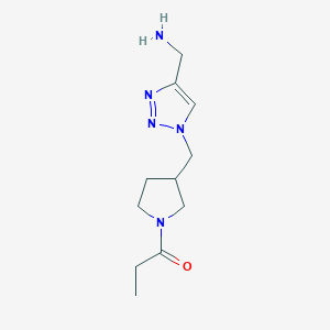 1-(3-((4-(aminomethyl)-1H-1,2,3-triazol-1-yl)methyl)pyrrolidin-1-yl)propan-1-one - 2098076-20-9