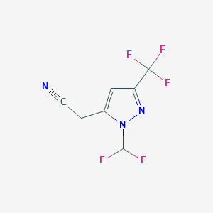 2-(1-(difluoromethyl)-3-(trifluoromethyl)-1H-pyrazol-5-yl)acetonitrile - 2098069-74-8