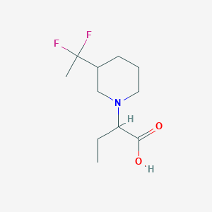 2-(3-(1,1-Difluoroethyl)piperidin-1-yl)butanoic acid - 2097955-37-6