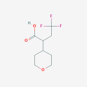 4,4,4-trifluoro-2-(tetrahydro-2H-pyran-4-yl)butanoic acid - 2013027-88-6