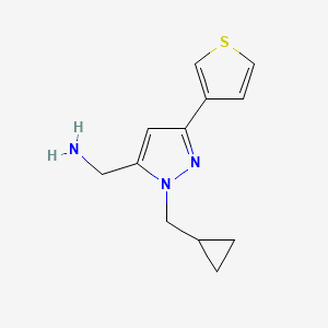 (1-(cyclopropylmethyl)-3-(thiophen-3-yl)-1H-pyrazol-5-yl)methanamine - 2098104-22-2