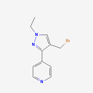 4-(4-(bromomethyl)-1-ethyl-1H-pyrazol-3-yl)pyridine - 2090960-25-9