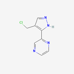 2-(4-(chloromethyl)-1H-pyrazol-3-yl)pyrazine - 2091139-37-4
