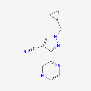 1-(cyclopropylmethyl)-3-(pyrazin-2-yl)-1H-pyrazole-4-carbonitrile - 2098014-31-2