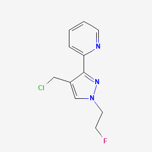 2-(4-(chloromethyl)-1-(2-fluoroethyl)-1H-pyrazol-3-yl)pyridine - 2092101-14-7