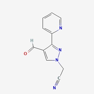 2-(4-formyl-3-(pyridin-2-yl)-1H-pyrazol-1-yl)acetonitrile - 2091653-82-4