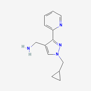(1-(cyclopropylmethyl)-3-(pyridin-2-yl)-1H-pyrazol-4-yl)methanamine - 2098136-17-3