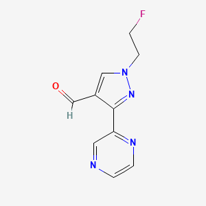 1-(2-fluoroethyl)-3-(pyrazin-2-yl)-1H-pyrazole-4-carbaldehyde - 2098077-42-8