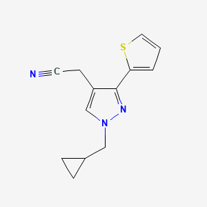 2-(1-(cyclopropylmethyl)-3-(thiophen-2-yl)-1H-pyrazol-4-yl)acetonitrile - 2098079-32-2