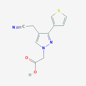 2-(4-(cyanomethyl)-3-(thiophen-3-yl)-1H-pyrazol-1-yl)acetic acid - 2098088-91-4