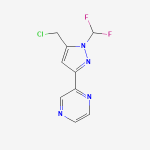 2-(5-(chloromethyl)-1-(difluoromethyl)-1H-pyrazol-3-yl)pyrazine - 2092512-83-7