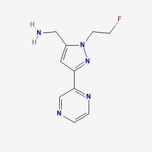 (1-(2-fluoroethyl)-3-(pyrazin-2-yl)-1H-pyrazol-5-yl)methanamine - 2098104-49-3