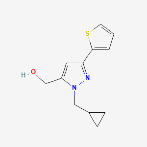 (1-(cyclopropylmethyl)-3-(thiophen-2-yl)-1H-pyrazol-5-yl)methanol - 2098005-53-7
