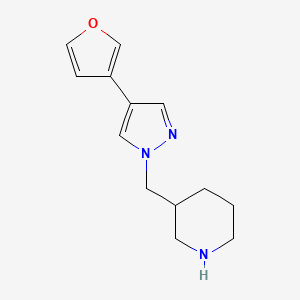 3-((4-(furan-3-yl)-1H-pyrazol-1-yl)methyl)piperidine - 2098019-22-6
