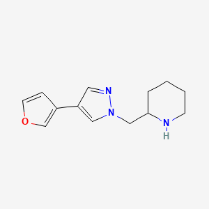 2-((4-(furan-3-yl)-1H-pyrazol-1-yl)methyl)piperidine - 2098046-82-1