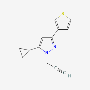 5-cyclopropyl-1-(prop-2-yn-1-yl)-3-(thiophen-3-yl)-1H-pyrazole - 2098016-30-7