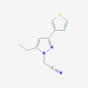 2-(5-ethyl-3-(thiophen-3-yl)-1H-pyrazol-1-yl)acetonitrile - 2098105-94-1
