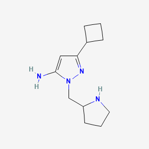 3-cyclobutyl-1-(pyrrolidin-2-ylmethyl)-1H-pyrazol-5-amine - 2098047-13-1