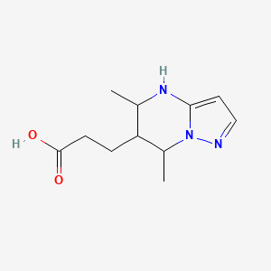 3-{5,7-dimethyl-4H,5H,6H,7H-pyrazolo[1,5-a]pyrimidin-6-yl}propanoic acid - 2059950-54-6