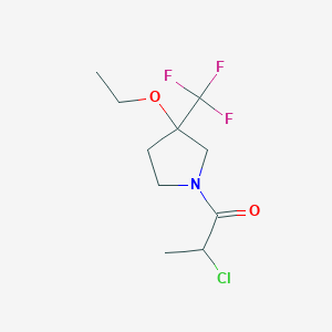 2-Chloro-1-[3-ethoxy-3-(trifluoromethyl)pyrrolidin-1-yl]propan-1-one - 2098000-65-6