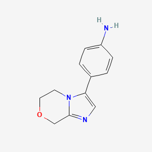 [4-(5,6-dihydro-8H-imidazo[2,1-c][1,4]oxazin-3-yl)phenyl]amine - 1428233-69-5