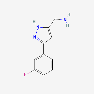 (3-(3-fluorophenyl)-1H-pyrazol-5-yl)methanamine - 2089669-72-5