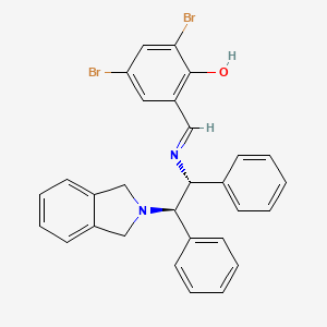 2,4-Dibromo-6-[(E)-[[(1R,2R)-2-(isoindolin-2-yl)-1,2-diphenylethyl]imino]methyl]phenol - 1420042-07-4