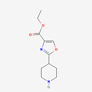 2-Piperidin-4-yl-oxazole-4-carboxylic acid ethyl ester - 672310-05-3