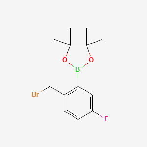 2-(2-(Bromomethyl)-5-fluorophenyl)-4,4,5,5-tetramethyl-1,3,2-dioxaborolane - 1030832-39-3