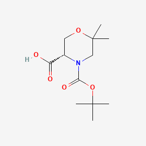 (S)-4-(tert-Butoxycarbonyl)-6,6-dimethylmorpholine-3-carboxylic acid - 783349-78-0