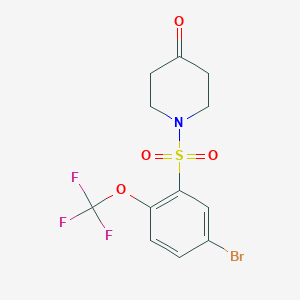 1-((5-Bromo-2-(trifluoromethoxy)phenyl)sulfonyl)piperidin-4-one - 1704065-49-5