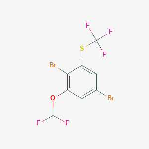 1,4-Dibromo-2-difluoromethoxy-6-(trifluoromethylthio)benzene - 1804937-92-5