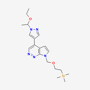 4-[1-(1-Ethoxyethyl)-1H-pyrazol-4-yl]-7-[[2-(trimethylsilyl)ethoxy]methyl]-7H-pyrrolo[2,3-c]pyridazine - 1269822-91-4