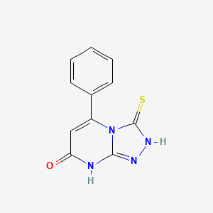 3-mercapto-5-phenyl[1,2,4]triazolo[4,3-{a}]pyrimidin-7(8{H})-one - 110974-01-1