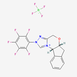(5aR,10bS)-(+)-5a,10b-Dihydro-2-(pentafluorophenyl)-4H,6H-indeno[2,1-b][1,2,4]trizolo[4,3-d][1,4]oxazinium tetrafluoroborate - 872143-57-2