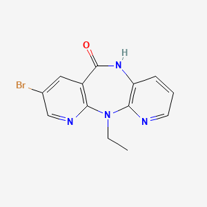 13-bromo-2-ethyl-2,4,9,15-tetrazatricyclo[9.4.0.03,8]pentadeca-1(11),3(8),4,6,12,14-hexaen-10-one - 134698-42-3
