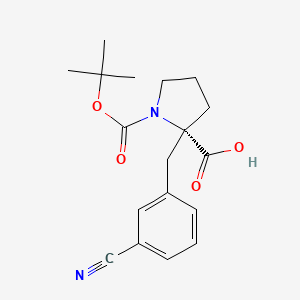 (S)-1-(tert-Butoxycarbonyl)-2-(3-cyanobenzyl)pyrrolidine-2-carboxylic acid - 1217637-32-5